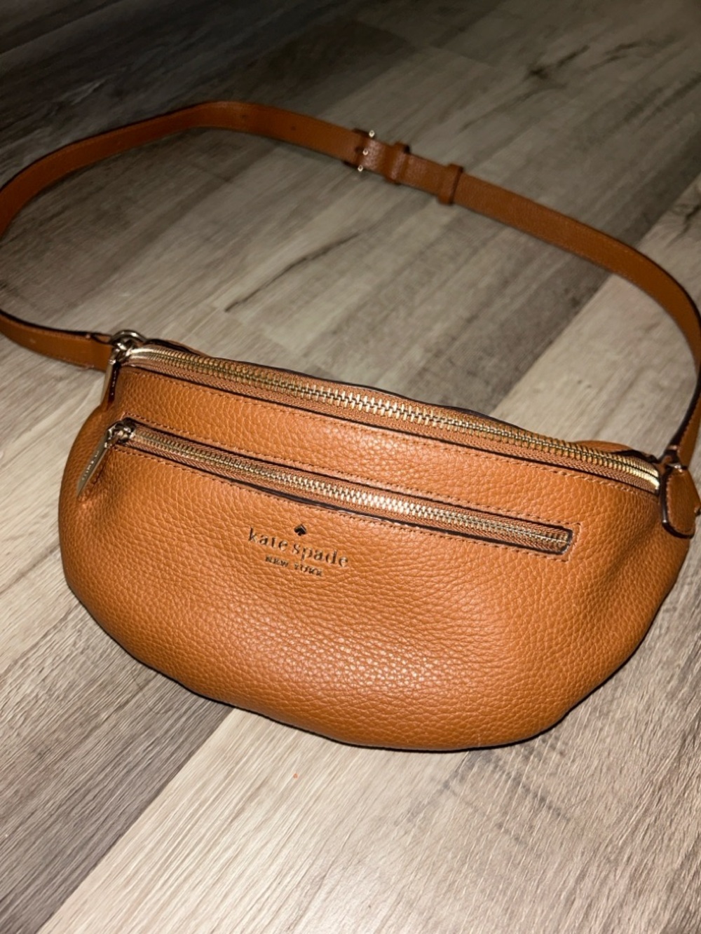 kate spade Tan Pebbled Leather Crossbody Belt Bag